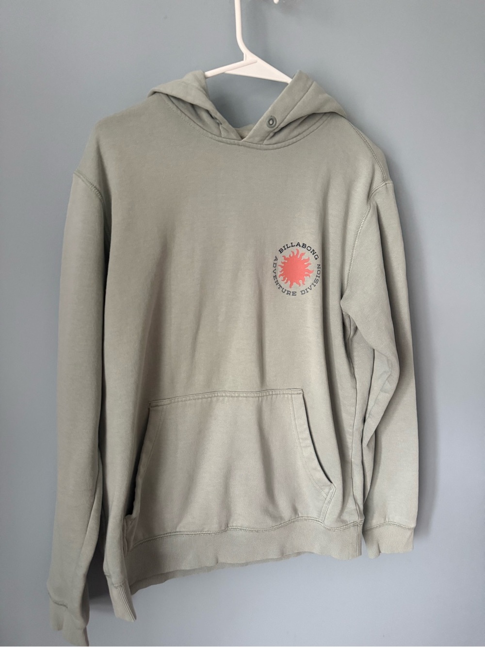 Billabong Sage Green Hoodie with Coral Logo